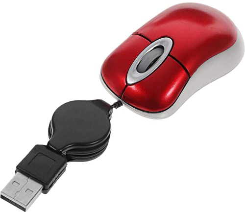 Mini Souris USB Filaire pour Ordinateur Portable PC Portable Souris Voyage avec Cordon rétractable pour Tous Les Ordinateurs et Aucune Batterie requise