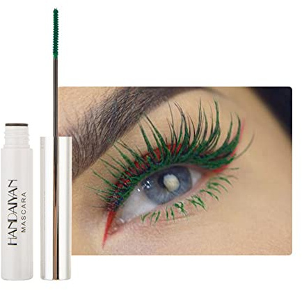 Allbestaye Bunt Wimperntusche Wasserfest Feiner Pinsel Grün Schwarz Weiß Wimpern Long-lasting