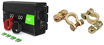 Green Cell®1000W/2000W 12V auf 230V Reiner Sinus Volt kfz Spannungswandler Wechselrichter Konverter Pure Sine Wave Power Solar Inverter DC AC Umwandler & HP Autozubehör 20221 Batterie-Polklemmen-Set