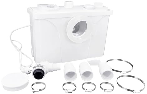 YUENFONG 700W Hebeanlage Fäkalienpumpe Schmutzwasserpumpen Haushaltspumpe, Fäkalienhebeanlage mit Kohlefilter für WC Dusche Waschtisch Haushaltspumpe, Weiß