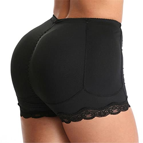 TOEECY Bragas Levanta Glúteos para Mujer Cintura Entrenador con 12 Almohadillas Removibles Braguitas Moldeadoras Control Barriga Embellecer Cadera Bragas Push Up Body Shaper (Negro,XL)