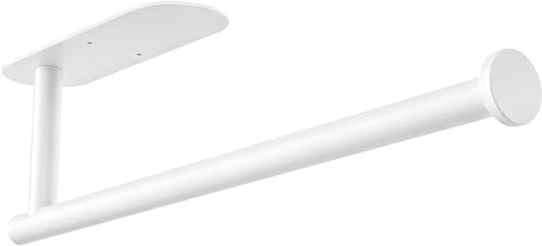 Gewtur Soporte para Rollos de Cocina Blanco, Portarrollos Papel Cocina Pared, Portarrollos Cocina Acero Inoxidable, Adhesivo Porta Rollos Papel de Cocina Porta Rollo para Baños y Cocinas