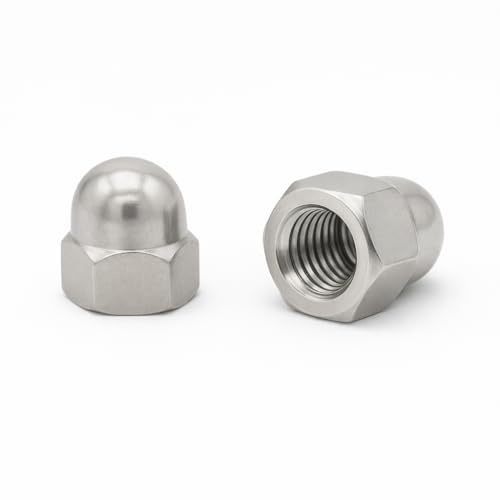 NOLDAR | Hutmuttern DIN 1587. Muttern AISI 304 (A2) Edelstahl. M10 (15 Stück). Gewindesteigung 1,5 (standard)