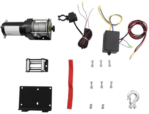 ARKEM Elektrische Seilwinde + Montageplatte Rollenführung 1360 kg 12V Fernbedienung Elektrische Hebezeuge Laufkatze Mit Schiene HebebüHne