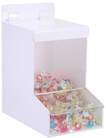 Kokone Candy Dispenser Countertop with Lids,Acrylic Container for Laundry Pods Dishwasher Pods Plastic Bags,Wall Mounted Candy Dispenser,Acrylic Dispenser for Desk Pantry Kitchen Laundry Room,White