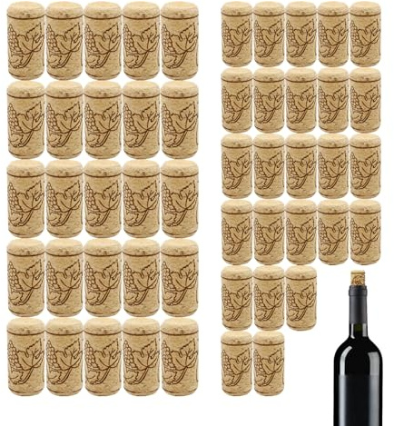 Korken Zum Basteln, Weinkorken Korken Bastelkorken 50 Stück Weinkorken Eiche Weinflaschenstopper Naturholz Korken gerade Korkenstopper, Weinstopper für Corking hausgemachten Wein Machen