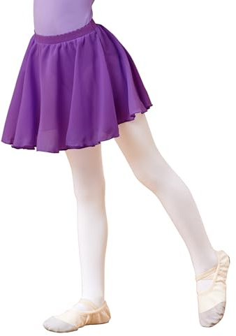 Avrigirl Purple Girls Ballet Skirts Chiffon Elastic Dance Wear for Training, Skating