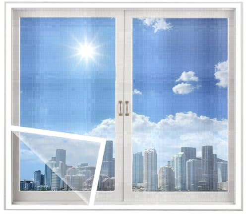 Fly Screen Window - Insect Protection Roller Blind self-Adhesive - Fly Screen Fiberglass net 80x200cm Window Screen mesh White