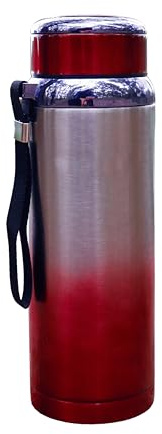 Borraccia Termica 800 ml in Acciaio Inox 316 – Design Rosso Sfumato – Isolamento a Doppia Parete 24h Freddo / 12h Caldo – Con Laccio – Per Sport e Viaggi