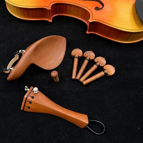 Professionelles Geigenzubehör 1 Satz 4/4 Violine Geiger Jujube Holz Zubehör Teile Armaturen Saitenhalter + Stimmwirbel + Stachel + Kinnhalter