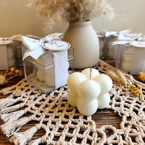 cadeau mariage invité bougie personnalisée, 150 Pièces parfumées bougie remerciement Idée petit cadeau pour merci baptêmes our mariage, cadeaux de fête, fiançailles