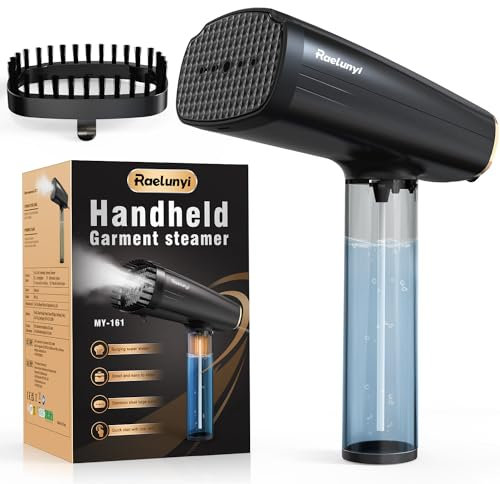 Raelunyi Dampfglätter 1300W, Steamer für Kleidung, Tragbarer Dampfbürste Faltenentferner, Ideal für Zuhause, Reisen und Büro, Schwarz