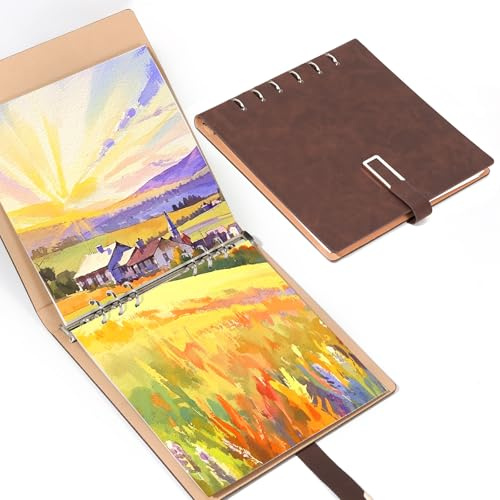 Lightwish Carta da acquerello per schizzi 100% cotone 300g/m² - 20 fogli 15x15 cm - Calda pressata e priva di acidi - Blocco da schizzo per artisti per acquerello, gouache e inchiostro - Ideale per