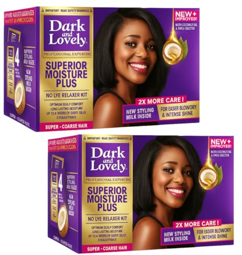 K-AmakahNo-Lye Relaxer Kit Super 2er Pack, Chemische Haarglättungscreme, für Damen und Herren, relaxer afro haare