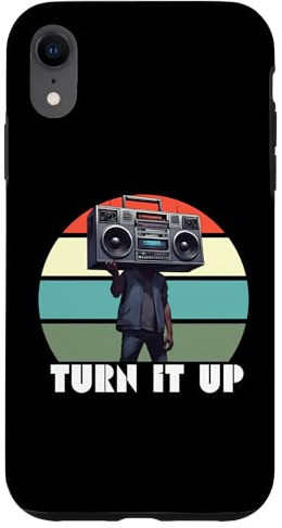 Retro 80er Jahre Boombox, Turn It Up Retro Musikliebhaber Kassette Hülle für iPhone XR