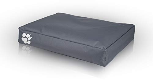 Ecopuf – hundkudde – hundmatta, hundmadrass – 80 x 60 x 15 cm – bekväm hundbädd för mindre djur, mjuk fyllning av styroporkulor, smutsavvisande – storlek S – NC16