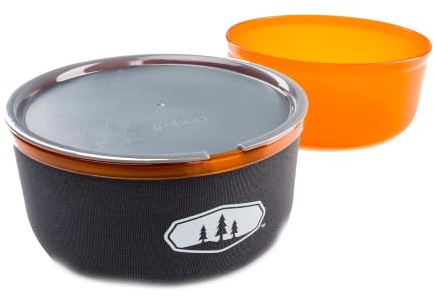 GSI Outdoors Ultralight Nesting Bowl and Mug for Camping, Travel, Backpacking, Picnics & BBQ’s, Orange
