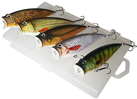 ELBFANG Popper Wobbler Kit de pêche | Boîte d'appâts pour pêche au brochet, perche, sandre