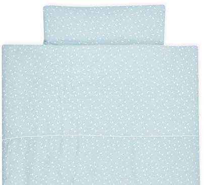 KraftKids Bettwäsche-Set Musselin mint Pusteblumen aus Kopfkissen 40 x 60 cm und Bettdecke 135 x 100 cm, Bettbezug aus Baumwolle, handgearbeitete Bettwäsche gefertigt in der EU