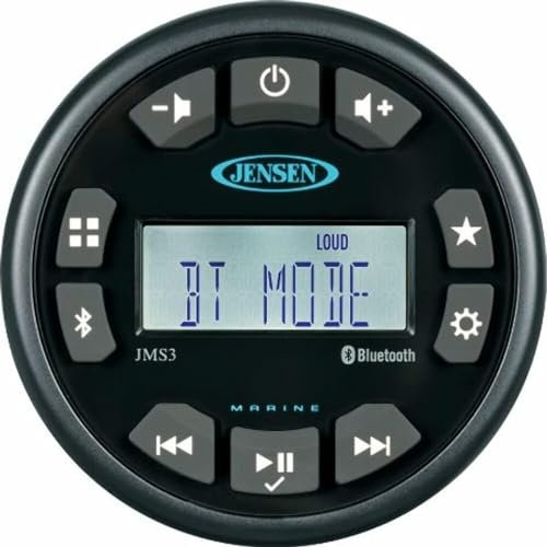 Jensen JMS3RTL 3 Inch Bluetooth AM/FM/WB/USB Waterproof Stereo – Black