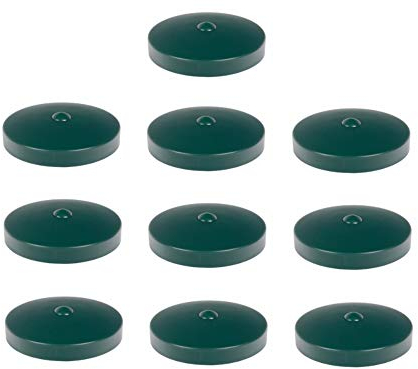 10 tappi per pali in plastica H2i, colore verde e rosso, forma: piramide 91 mm/rotonda, Ø 101 mm – Ø 121 mm