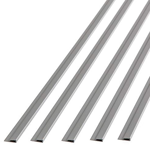 FASÄDE 47 in. Decorative Vinyl Large Profile J Trim Argent Silver (5 Pack)