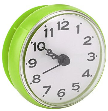 TOPINCN Baño Ducha Cocina Reloj Temporizador Pared Ventana Espejo Baño Ducha Reloj Impermeable Succión Accesorios de baño(Verde)