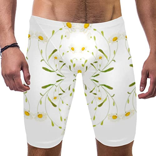 HUI JIN SHOP Badeanzug mit Blumenmuster, für Herren und Jungen, Wettkampf-Schoß-Badeanzug, quadratisches Bein, Ausdauertraining, mehrfarbig, XL