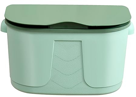 Petite poubelle à compost de cuisine de 7,8 litres à suspendre avec couvercle pour comptoir ou sous l'évier, vert clair
