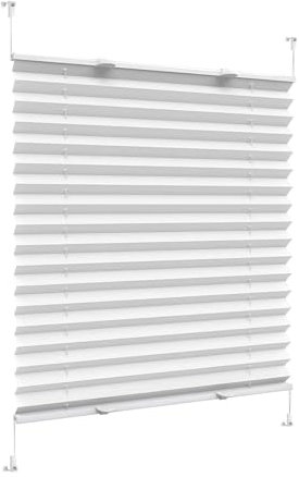 Plissee Haftfix, ohne Bohren, 20 x 40 cm Sicht- und Sonnenschutz, Klemmfix Plissee Ohne Bohren Klemmfix ohne Bohren, für Schlafzimmer Badezimmer, Weiß