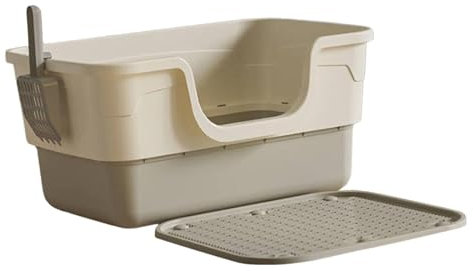 Fenteer Maison de Toilette pour Chaton, Bac à Litière avec Protection Anti-éclaboussures, Gris