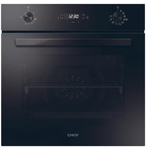 Candy FMBC A825S E0 Horno Multifunción, 70L, Conectividad WIFI, 2 Bandejas y 1 Rejilla, Función Vapor, Guia Telescópica, Limpieza Hidrolítica, Convección + Ventilador, 8 Funciones, Display, Negro