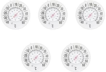 Termómetro de temperatura transparente, escala de medidor de temperatura sin batería, -40-60 ℃/-40.0-60.0 °C para el hogar, termómetro de ventana al aire libre, termómetro de ventana de succión para