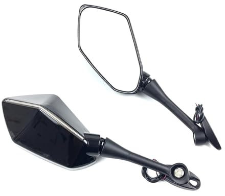REOKIP Lenkerendenspiegel Für CBR600RR 2003-2019 CBR 1000RR 2004-2007 1 Paar Motorrad-Rückspiegel Mit Blinker Und Seitenspiegel Motorrad Rückspiegel