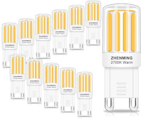 TRIJZHOU G9 LED Lampe 5W AC230V Warmweiß 2700K 12er-Pack | nicht dimmbar, ersetzt 50W Halogen, 500 Lumen, Star PIN, für Schlafzimmer