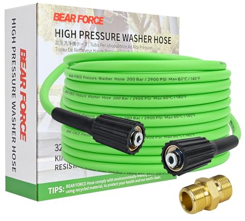 Tubo di pulizia per idropulitrice super flessibile da 10 m con filettatura femmina M22, tubo di ricambio resistente alle pieghe con connettore filettato maschio M22, tubo di prolunga standard M22-14