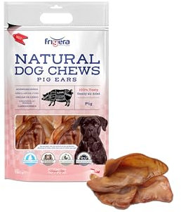 Frigera Schweineohren 750g – Natürliche, proteinreiche Leckerlis für Hunde, Gluten- und getreidefrei, langanhaltender Kauspaß.