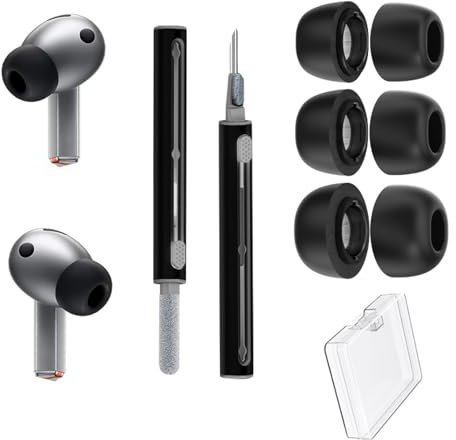 Memory Foam Ohrstöpsel für Samsung Galaxy Buds3 Pro & Buds4 Pro & Buds4 Pro – 3 Paare S/M/L mit Aufbewahrungsbox, ultimativer Komfort & sicherer Sitz, Ersatzstöpsel