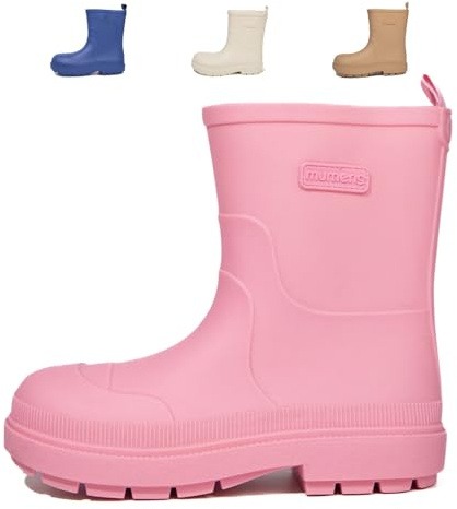 DRECAGE Bottes de Pluie pour Fille et Garçon Bottes de Wellington imperméable Chaussures de Pluie en Caoutchouc Rose 30 EU