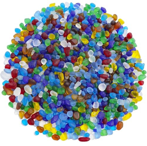 Canollo 100g Muggelsteine Bunt Kinder, Glasnuggets Bunt, Glassteine Deko, Dekosteine für Vasen 7-9mm, Premium Glassteine Deko, Muggelsteine Bunte, Mosaiksteine zum Basteln (Bunte Steine)