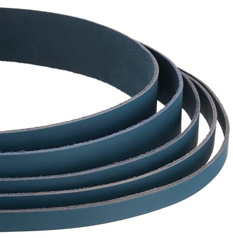 Auroris - Lederband flach blau Breite wählbar 3/4/5/8/10/15/20/25/30/35/40 mm - Variante: Breite 10mm / Länge 5m