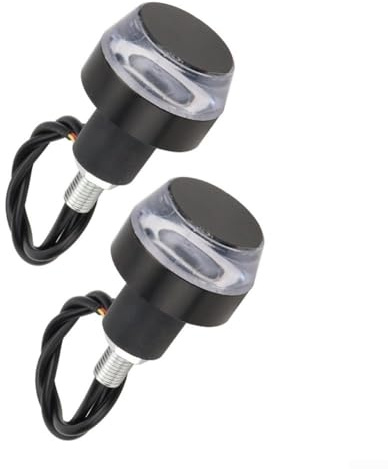 Springwillfly 2 x Lenker-Blinker, Bernstein-Weiß Seitenmarkierungsleuchte, Lenkerendenblinker für ATV, Elektrofahrzeug, Roller (Gelb und Weiß)