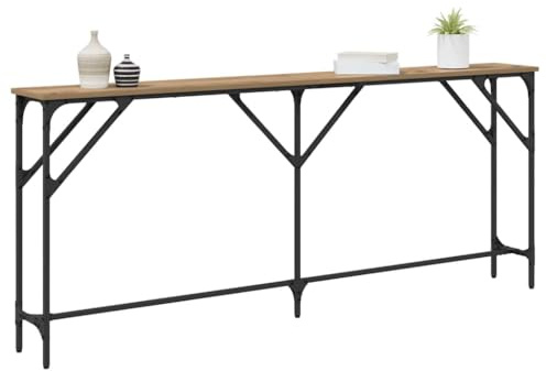 vidaXL Konsolentisch Artisan-Eiche 180 x 23 x 75 cm | Dieser Konsolentisch hat einen coolen industriellen Look und bringt modernen Flair in jeden Raum,