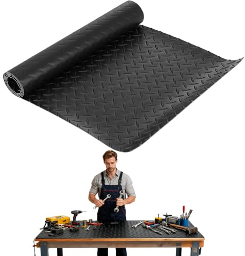 Work Bench Pad Mat, Top PVC Workbench Mat with Non-Slip Texture, 48 x 17 Scratch Stain Resistant Surface Protects Work Bench Tabletop Countertop for Woodworking Crafting Tool Protection