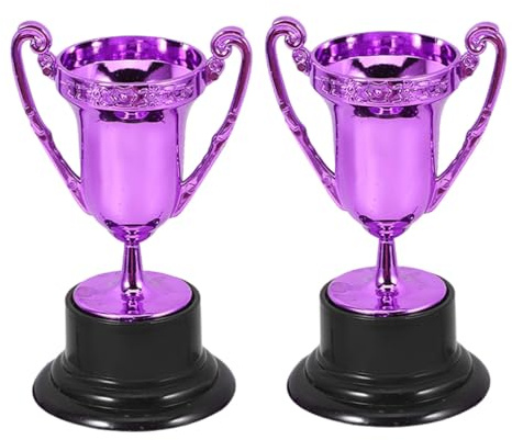Abaodam Kleiner Pokale 2 Stück Lila Kunststoff für Sportveranstaltungen | Feine Verarbeitung, Vielseitige Deko Modelle, Einfache Montage bei Geburtstagsfeiern