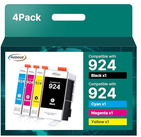 RUDGUZ per HP Office Jet Pro 8120 stampante a getto d'inchiostro a colori dispositivo multifunzione DIN A4 Nero, Scanner, fotocopiatrice, Monitor Colore, USB, WLAN, Stampa Duplex, Compatibile con