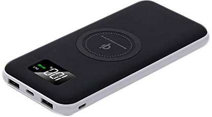 Power Bank,PowerBank Qi Charger Wireless 10000mAh Fast Charging External Battery Pack with LED Display, Dual USB and Dual Input (Type-C & Micro USB) for All the Smartphones Devices