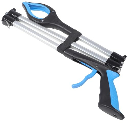 BAZEITFLOW Pinza Plegable Recogedor Portátil Seguro para Basura de Aleación de Aluminio y Pp con Superficie Lisa y Almacenar Objetos en Altura para Recoger Basura