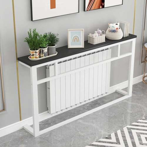 Tavolo consolle multi funzionale sopra il radiatore ispessito per ingresso e corridoio Sk nero divano tavolo 100 x 20 x 90 cm salvaspazio e design