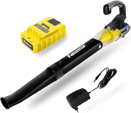 FANZTOOL 20V/4.0 AH Akku-Laubbläser mit Einstellbarem Greifwinkel,Laubbläser Akku mit 2-Stufig+Abnehmbares Rohr,bis 250 km/h Luftgeschwindigkeit regelbar,10 m³/min Luftstrom für Terrasse&Gartenpflege.